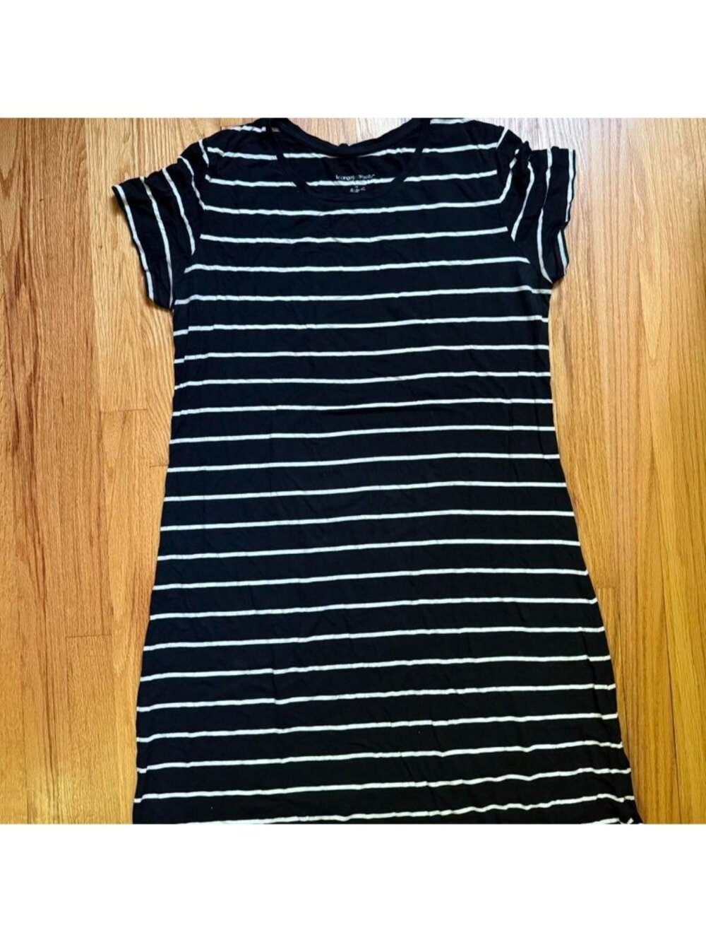 Liz Lange Maternity for Target black and white striped tee shirt dress.